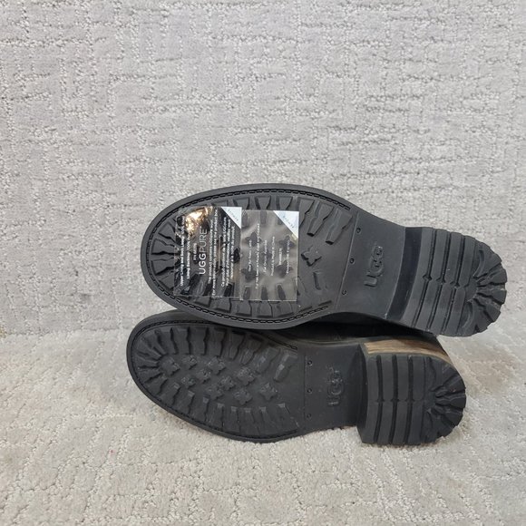 UGG Australia Blayre II Women's Size US 5 Black Leather Ankle Shearling Boots - Picture 3 of 8